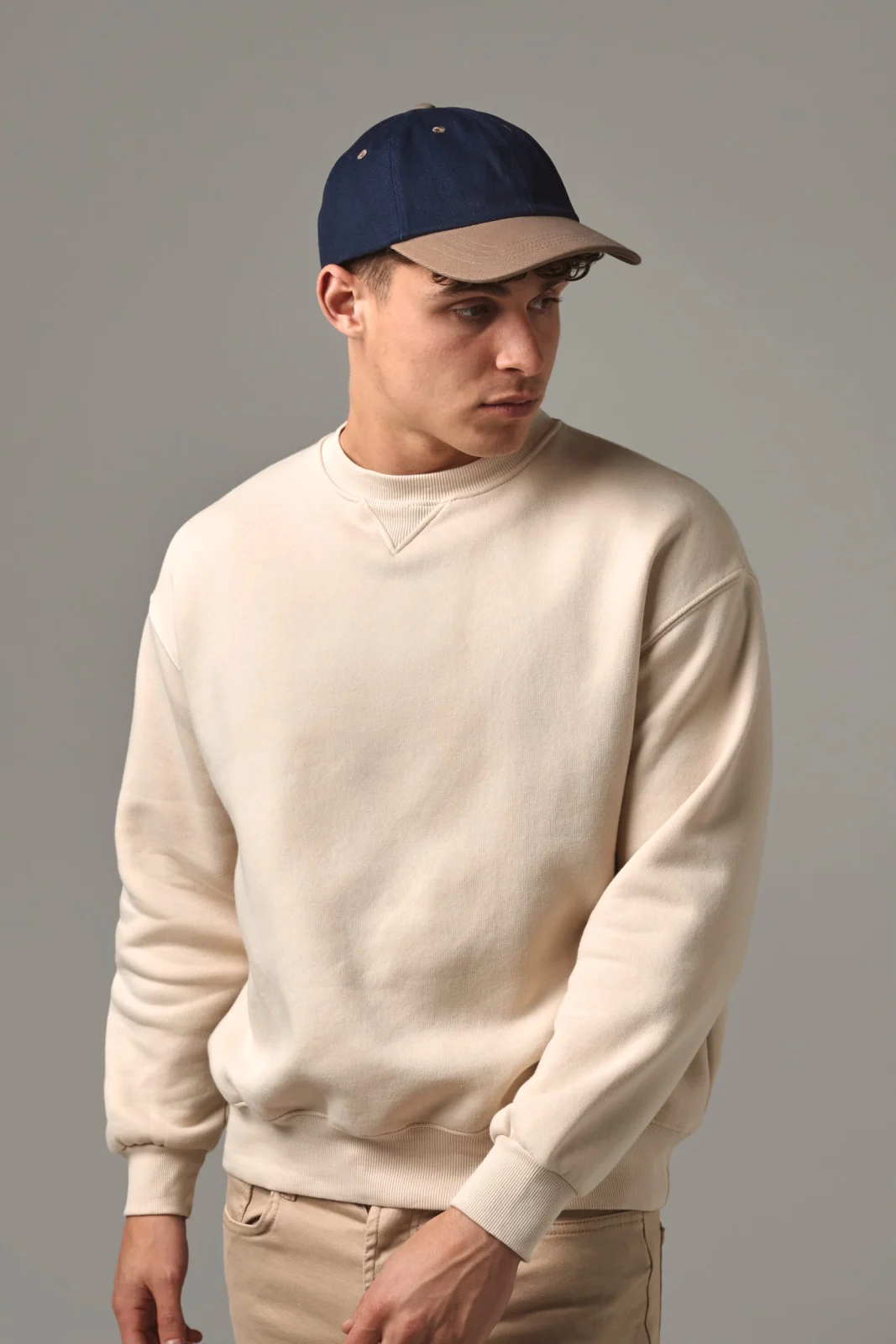 Casquette homme profil bas en coton brossé - 6 panneaux B57 — photo de présentation