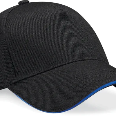 Casquette homme Ultimate à 5 panneaux sandwich contrasté B15C — Black / Bright Royal
