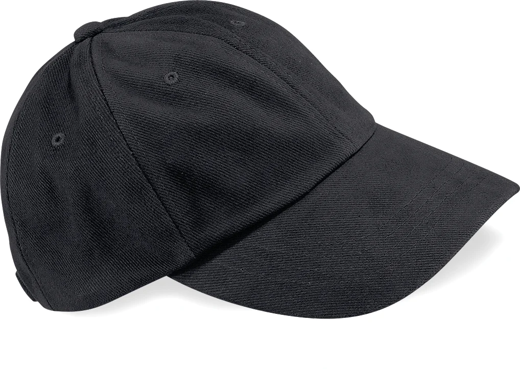 Casquette homme profil bas en coton brossé - 6 panneaux B57 — Black
