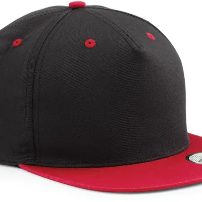 Casquette Snapback contrastée - 5 panneaux B610C — Black / Classic Red