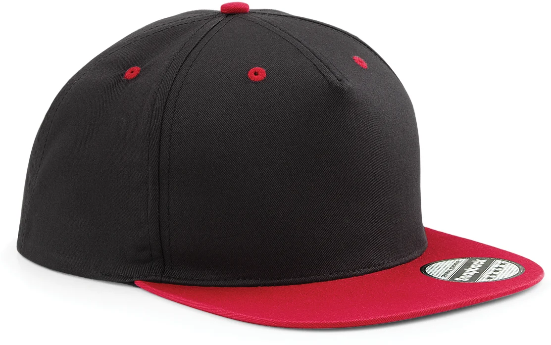 Casquette Snapback contrastée - 5 panneaux B610C — Black / Classic Red