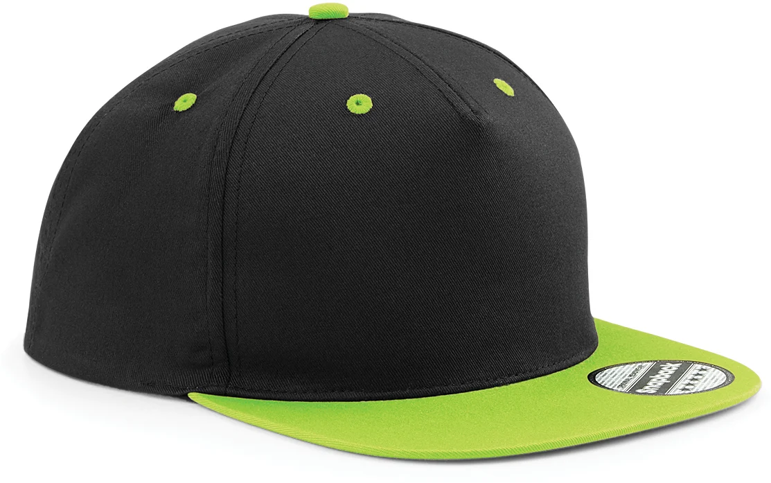 Casquette Snapback contrastée - 5 panneaux B610C — Black / Lime Green