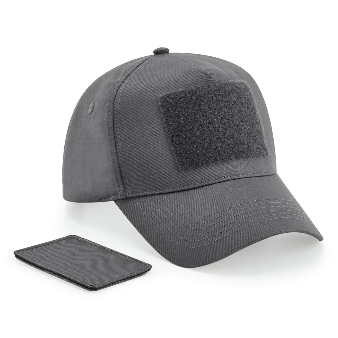 Casquette 5 panneaux avec patch amovible B638 — Graphite Grey