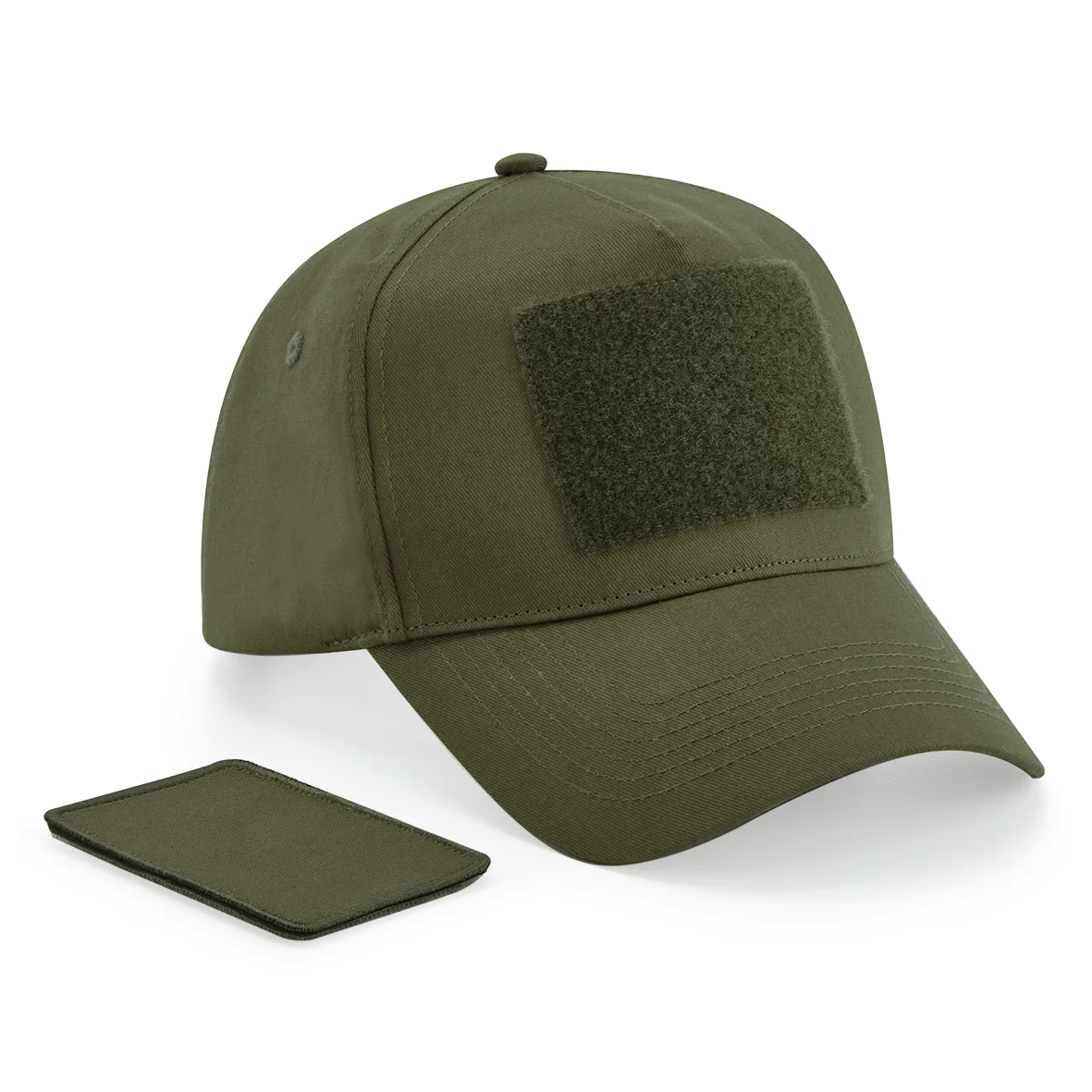 Casquette 5 panneaux avec patch amovible B638 — Military Green