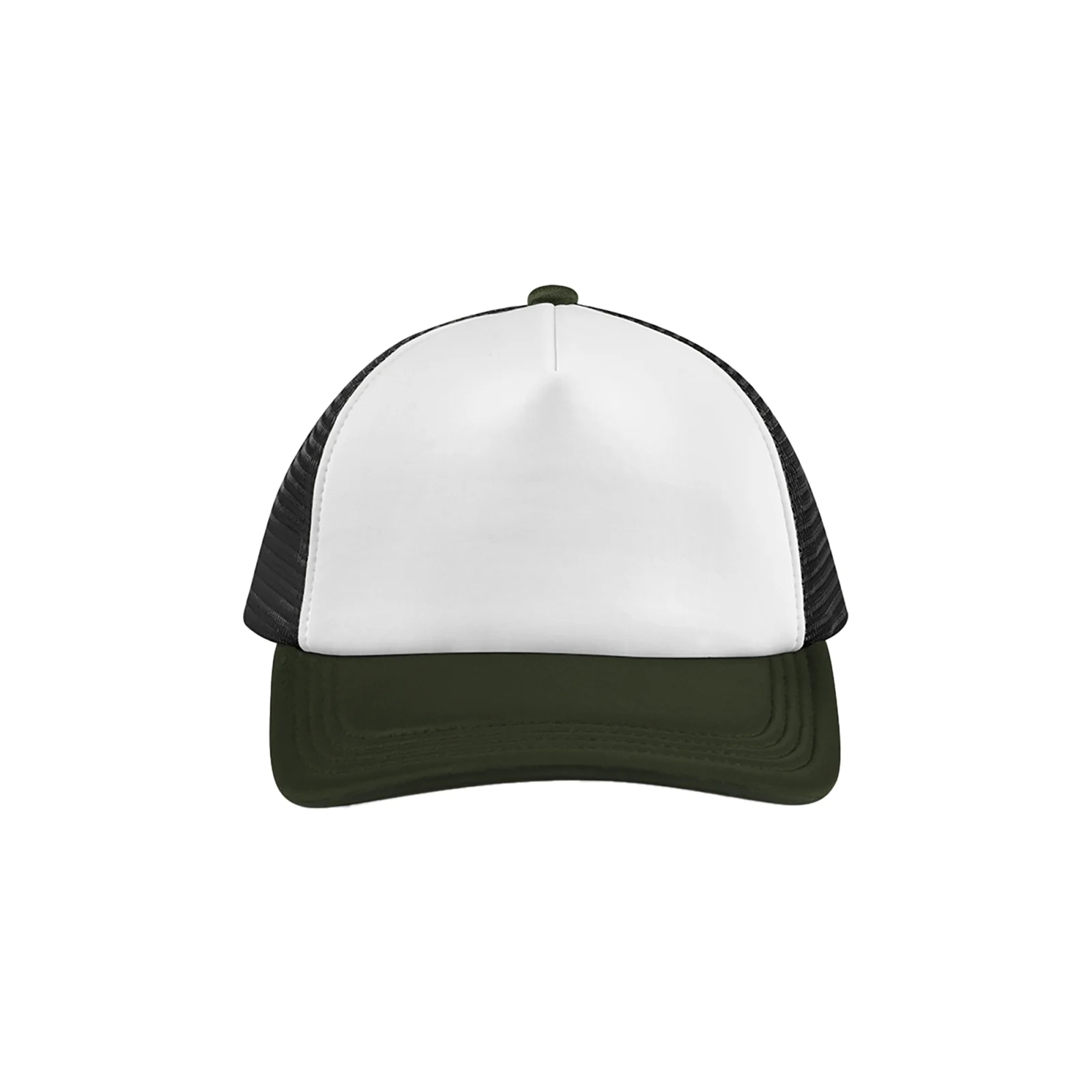 Casquette trucker 5 panneaux multicolor B639 — Black / Dark Olive