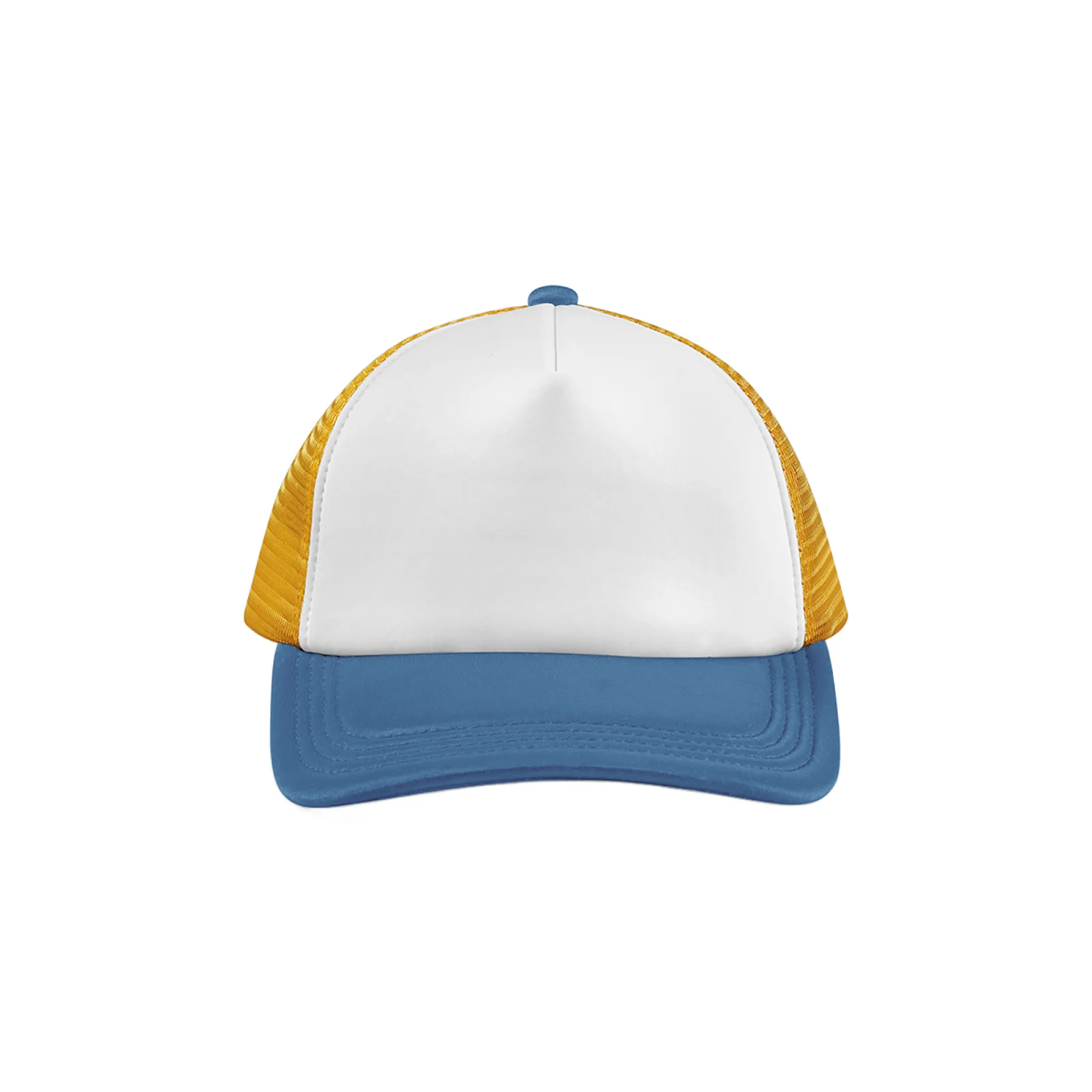 Casquette trucker 5 panneaux multicolor B639 — Sunflower / Heritage blue