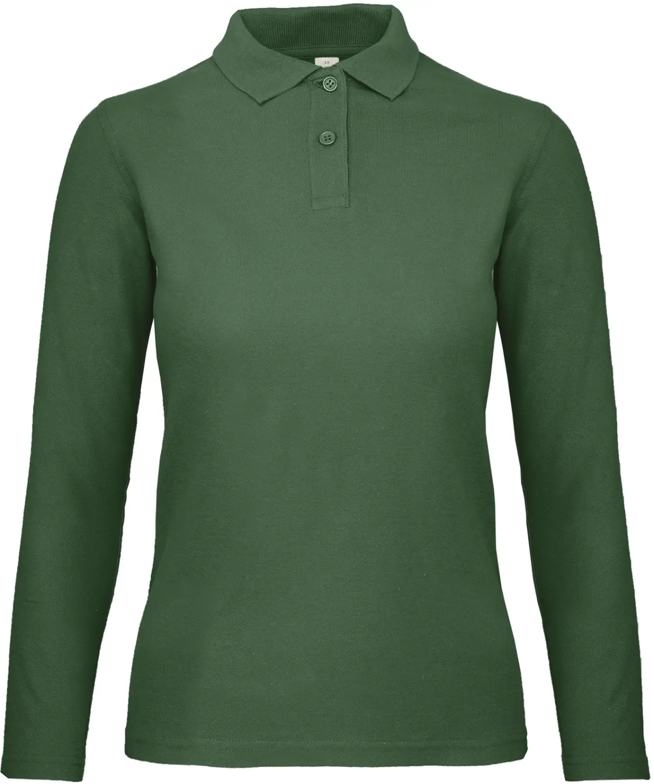 Polo femme ID.001 manches longues CGPWI13 — Bottle Green