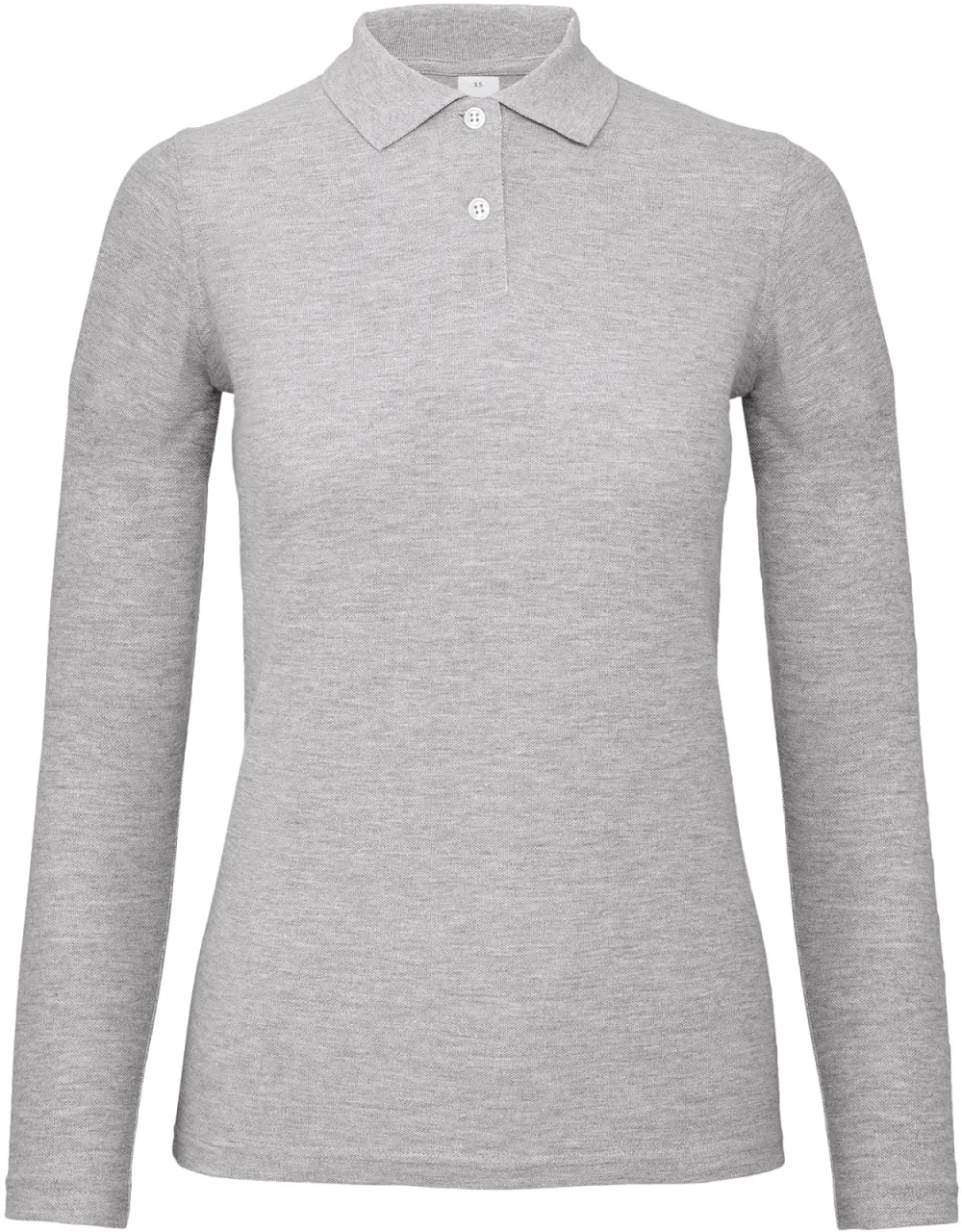 Polo femme ID.001 manches longues CGPWI13 — Heather Grey
