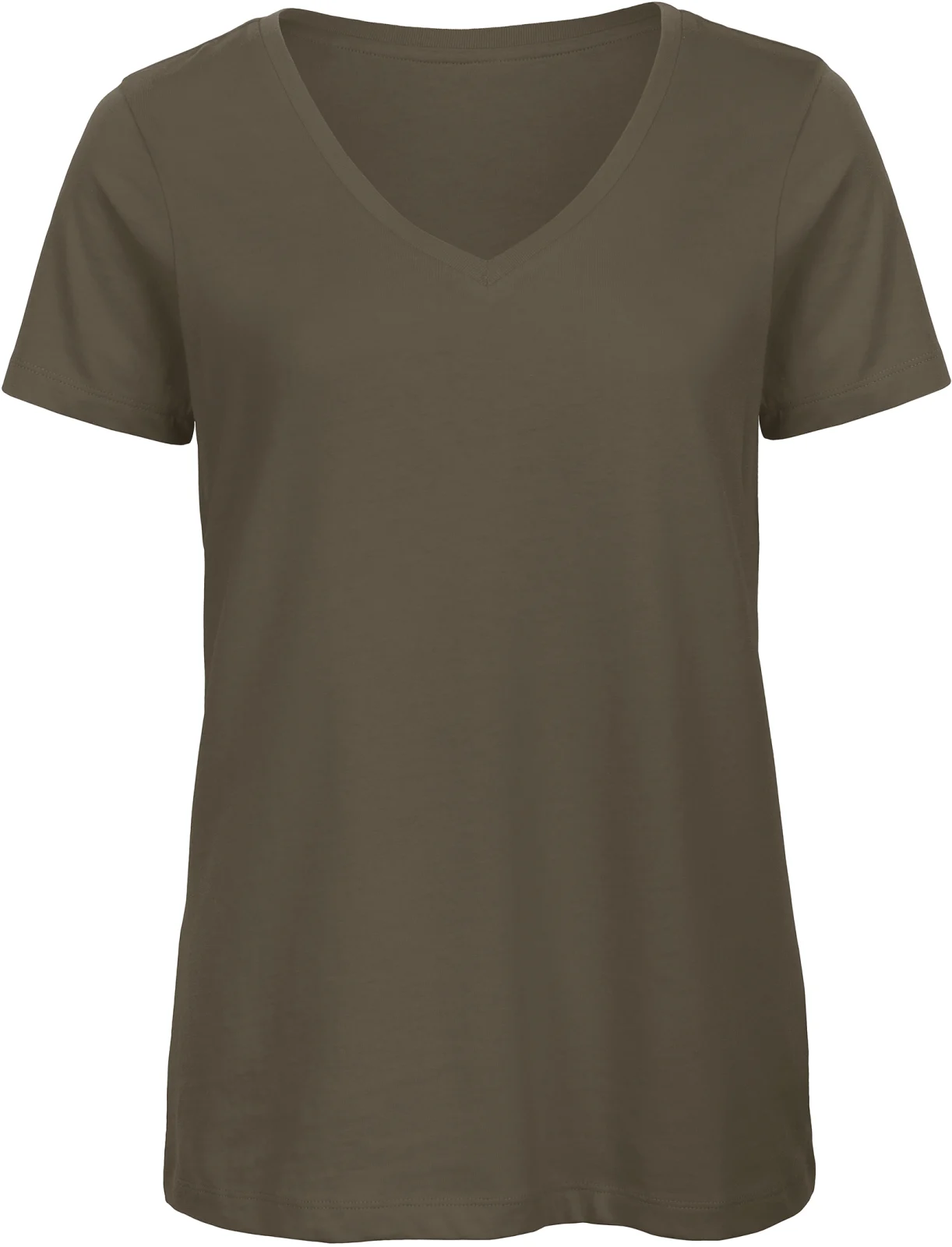 T-shirt Organic Inspire col V Femme CGTW045 — Khaki