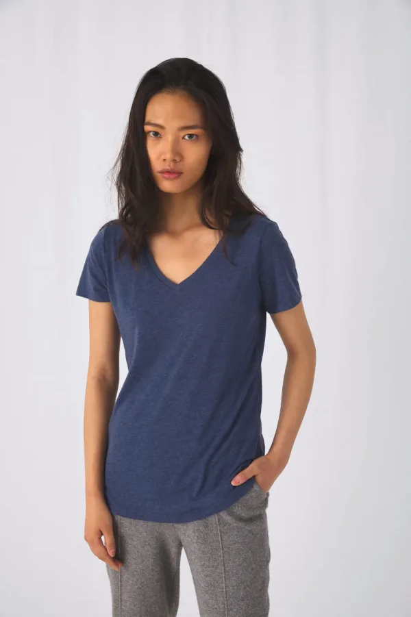 T-shirt Triblend col V Femme CGTW058 — photo de présentation