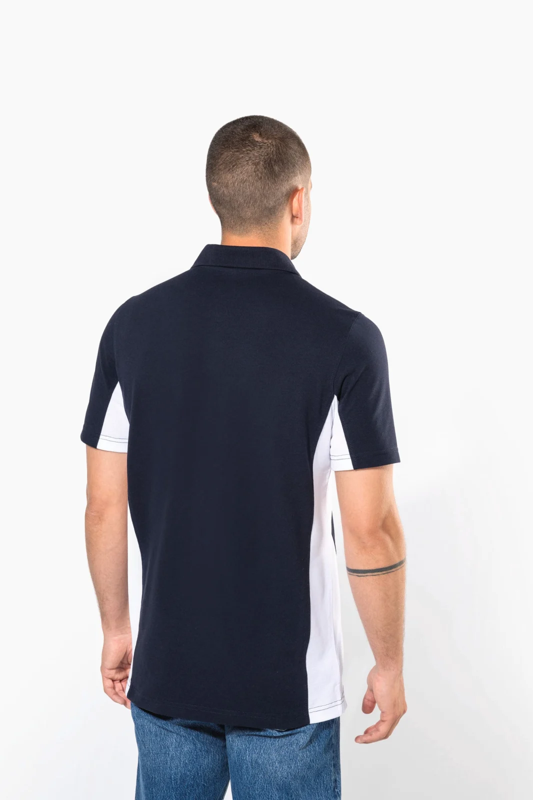 Polo piqué manches courtes bicolore homme K232 — photo de présentation