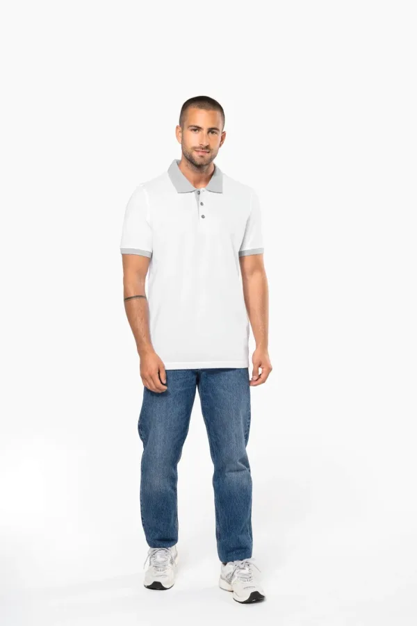 Polo piqué bicolore homme K258 — photo de présentation