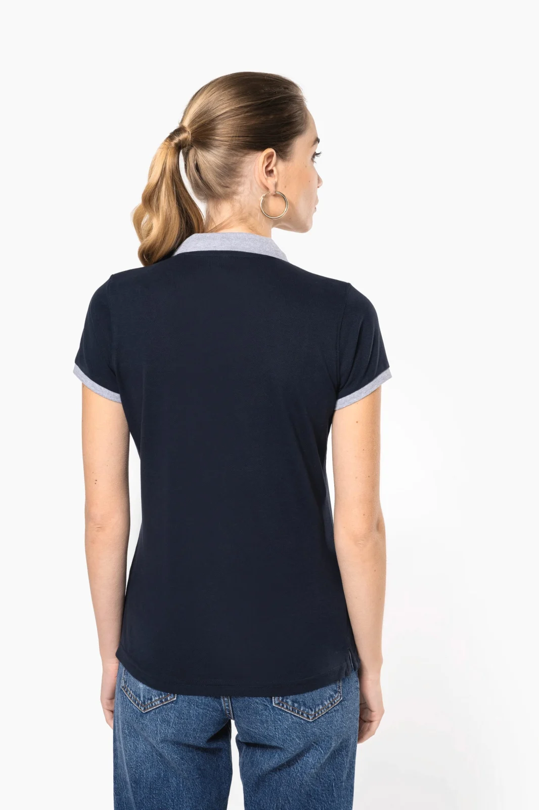 Polo piqué bicolore femme K259 — photo de présentation