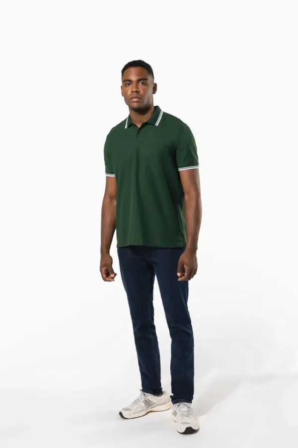 Polo homme manches courtes à liserés contrastés K272 — photo de présentation