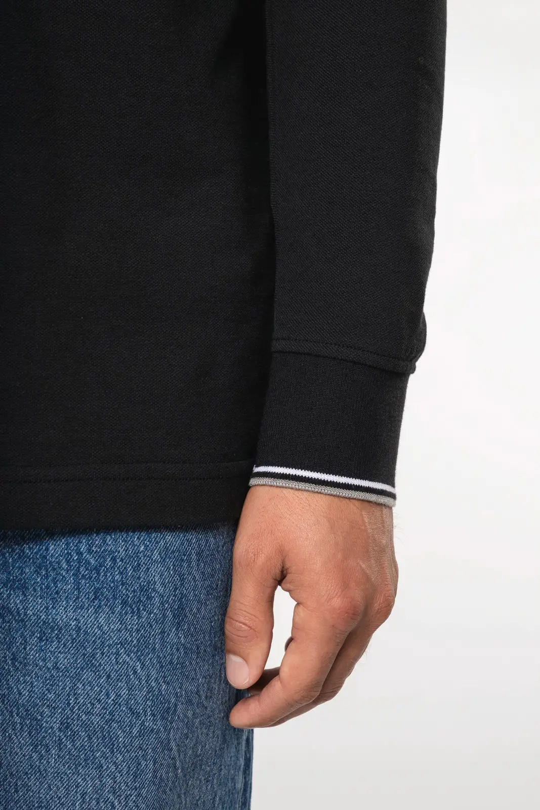 Polo maille piquée manches longues homme K280 — photo de présentation