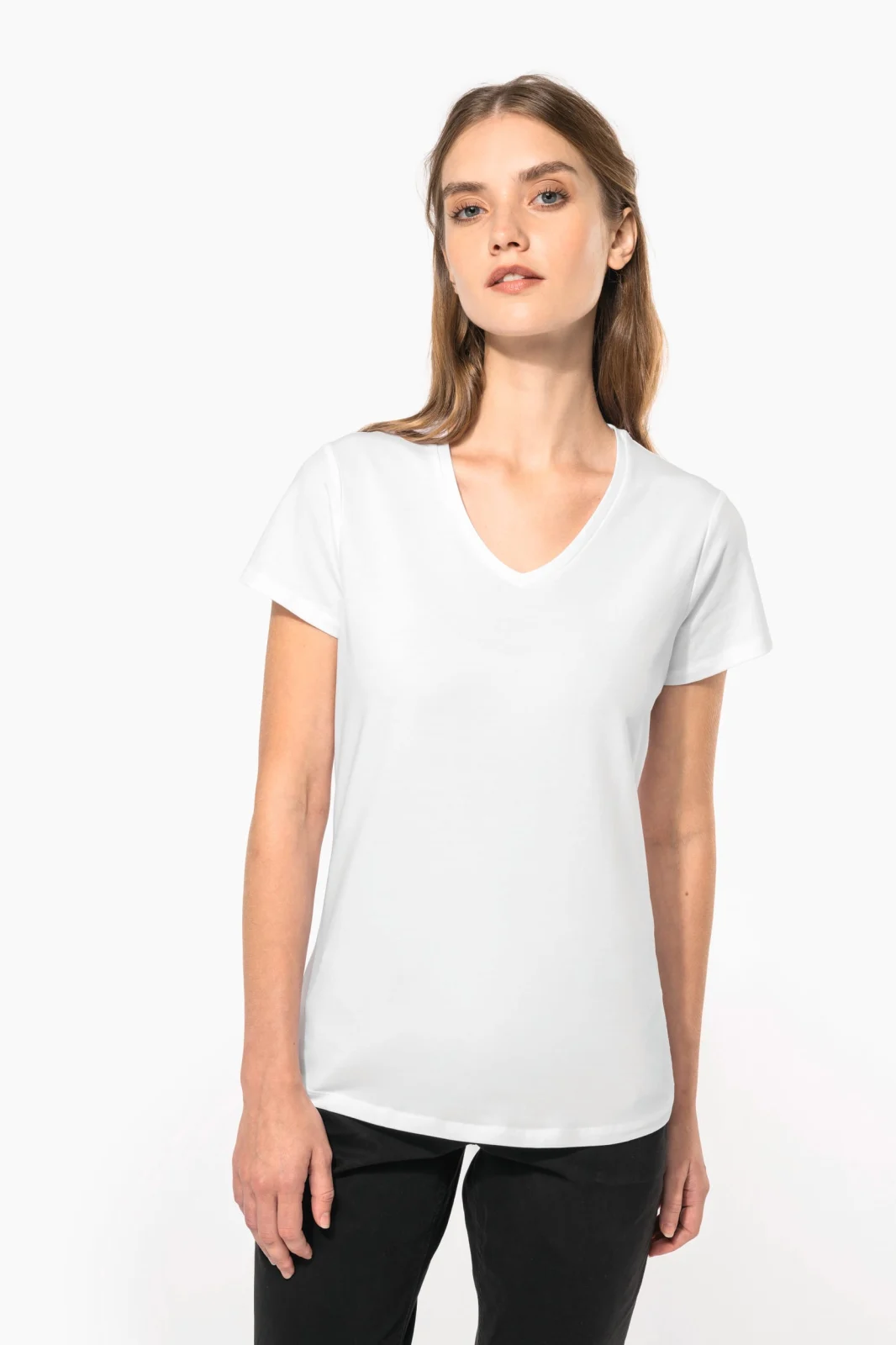 T-shirt col V manches courtes femme K3015 — photo de présentation