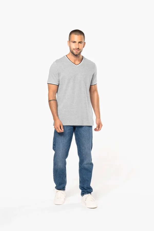 T-shirt maille piquée col V homme K374 — photo de présentation
