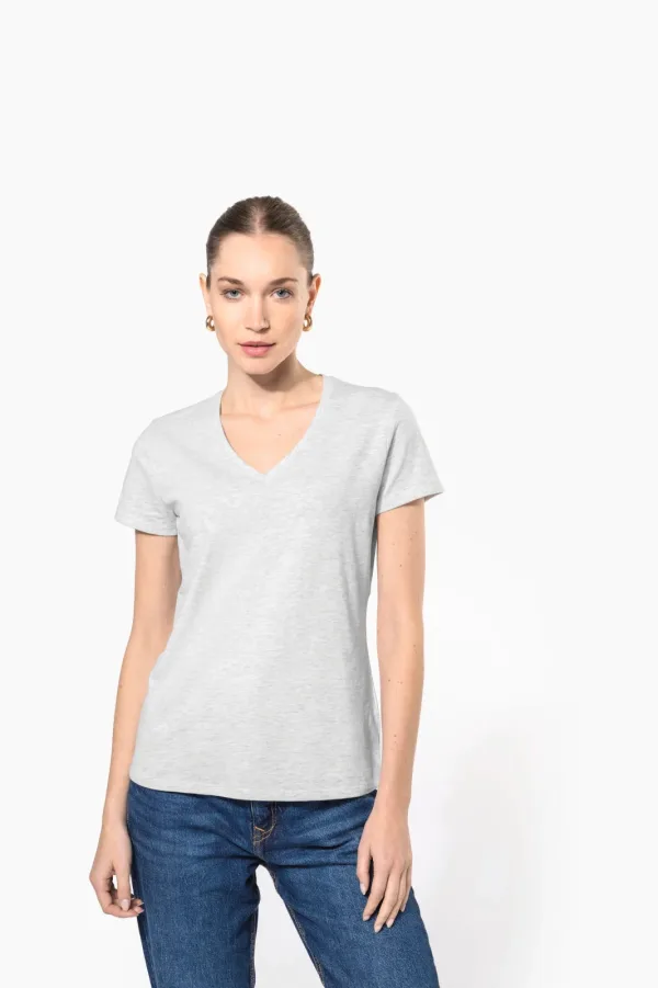 T-shirt col V manches courtes femme K381 — photo de présentation