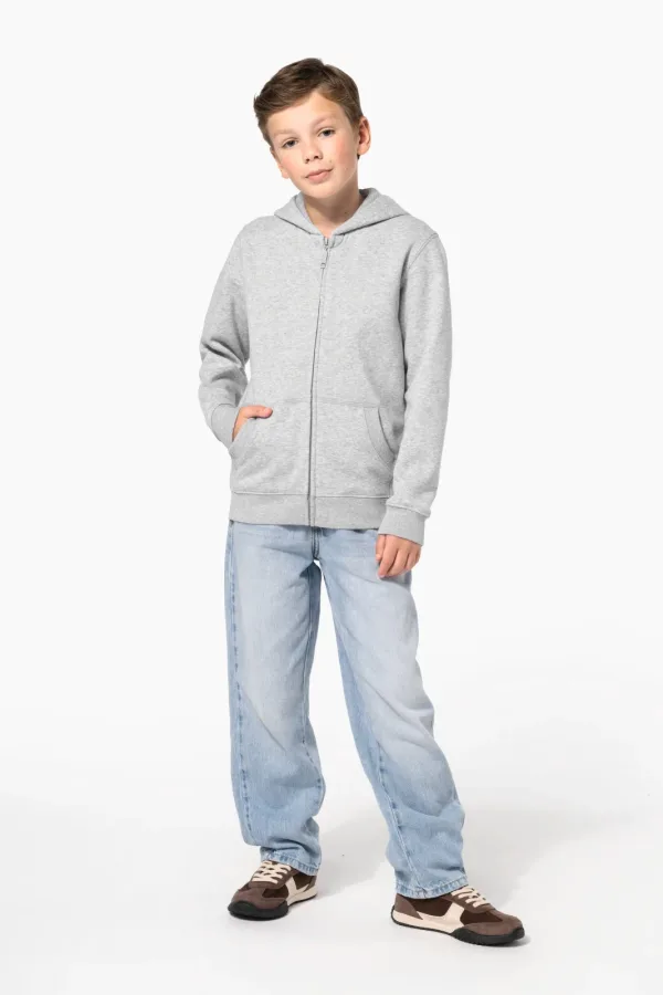 Sweat-shirt recyclé zippé à capuche enfant K4045 — photo de présentation