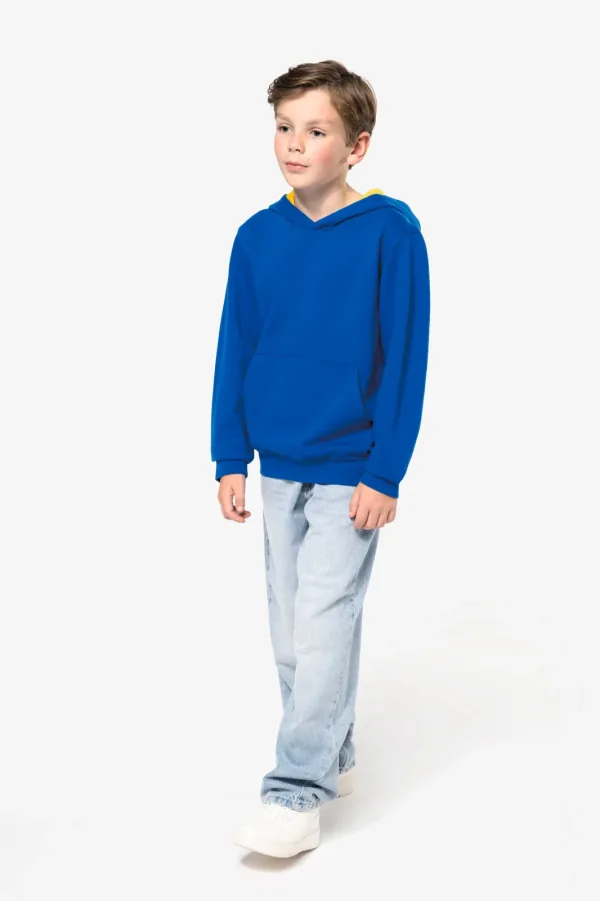 Sweat-shirt capuche contrastée enfant K453 — photo de présentation