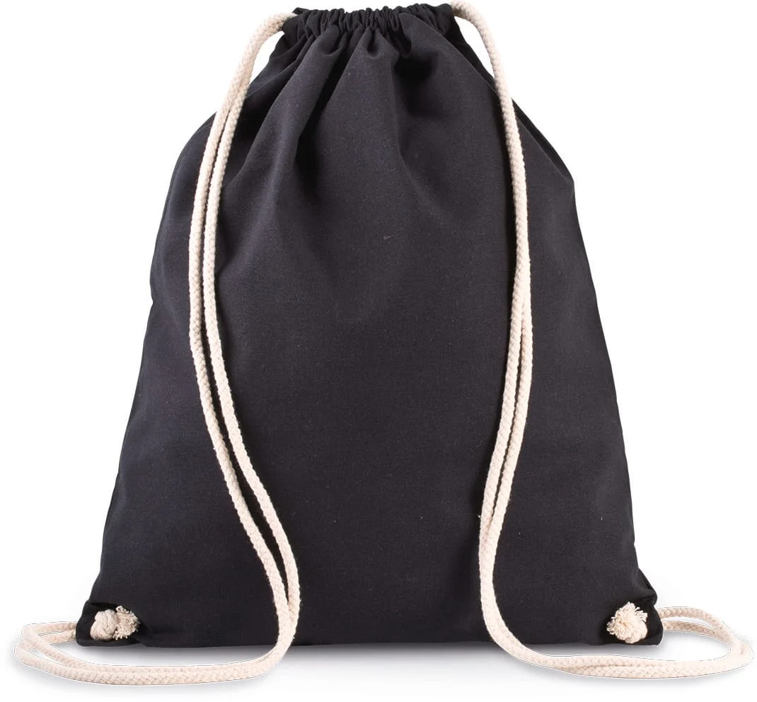 Sac à dos en coton bio avec cordelettes KI0139 — photo de présentation