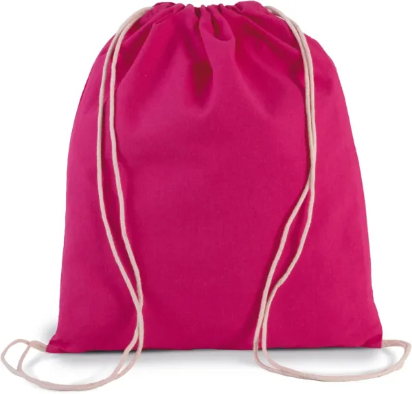 Petit sac à dos en coton bio avec cordelettes KI0147 — photo de présentation
