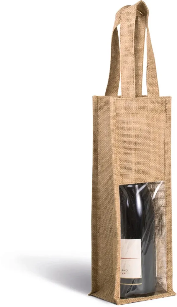 Sac porte-bouteille en jute KI0267 — photo de présentation