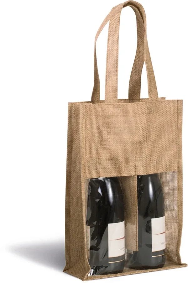 Sac porte-bouteilles en jute KI0268 — photo de présentation