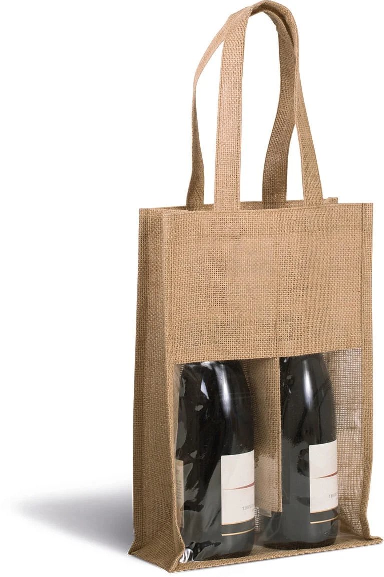 Sac porte-bouteilles en jute KI0268 — photo de présentation