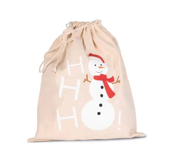 Sac coton à cordon motif bonhomme de neige KI0745 — photo de présentation