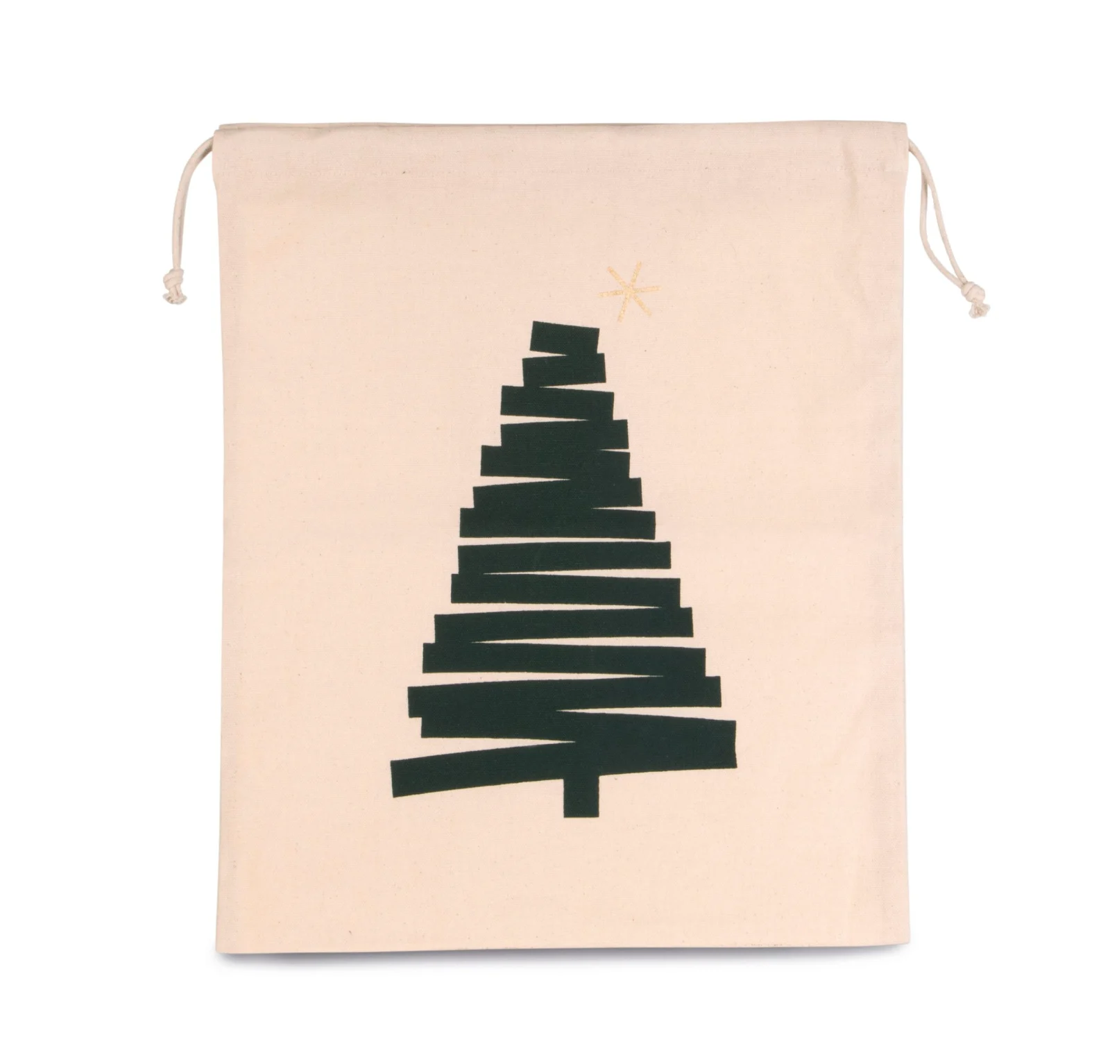Sac coton à cordon motif sapin KI0746 — photo de présentation