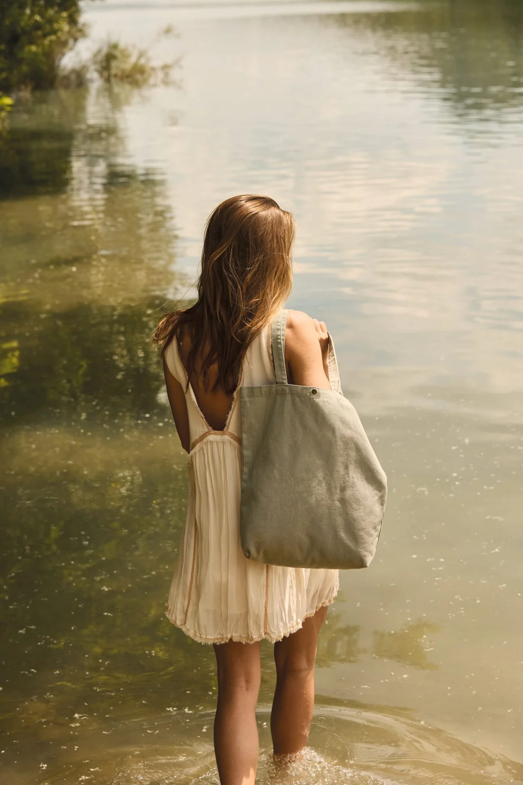 Sac shopping délavé en coton KI3213 — photo de présentation