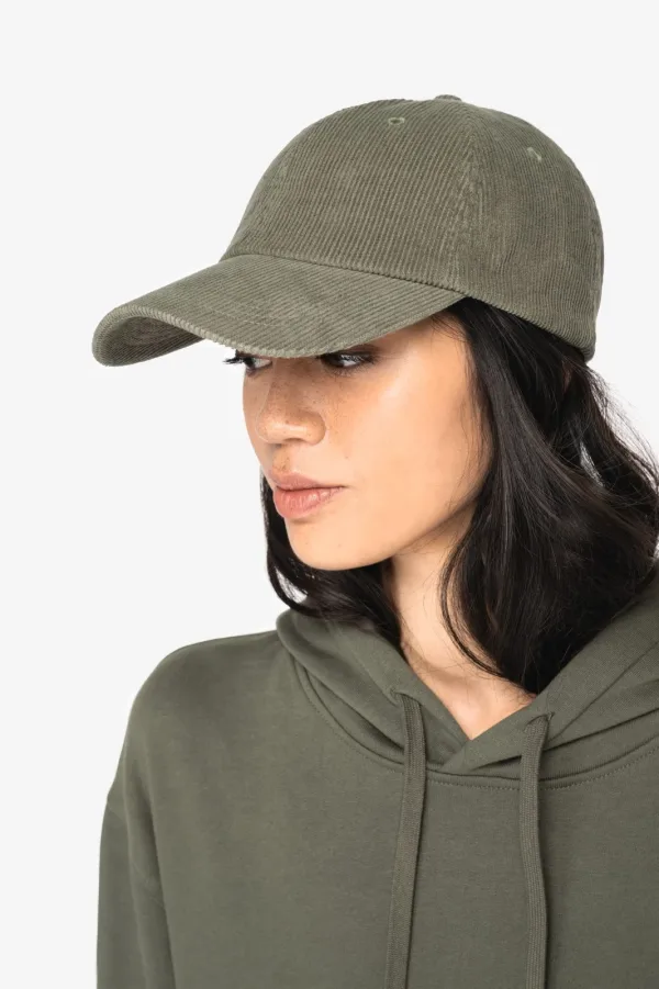 Casquette écoresponsable en velours côtelé 6 panneaux unisexe NS016 — photo de présentation