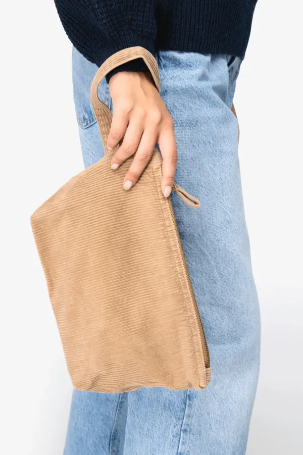 Pochette écoresponsable délavée en velours côtelé NS134 — photo de présentation