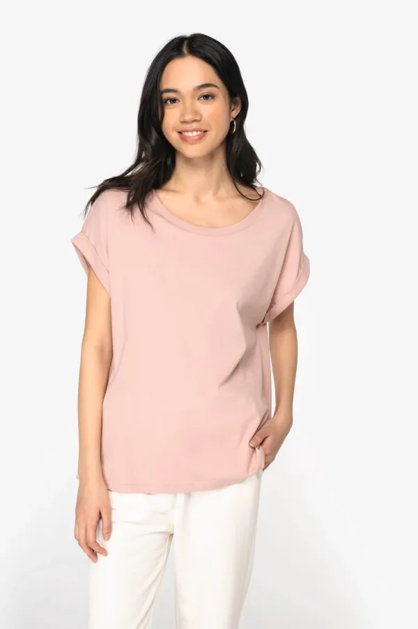 T-shirt écoresponsable manches à revers femme NS309 — photo de présentation