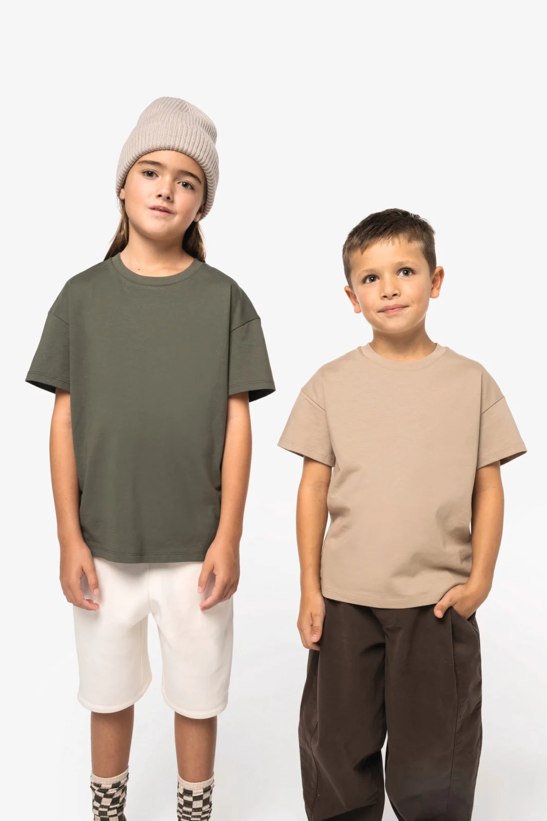 T-shirt écoresponsable à épaules tombantes enfant NS340 — photo de présentation