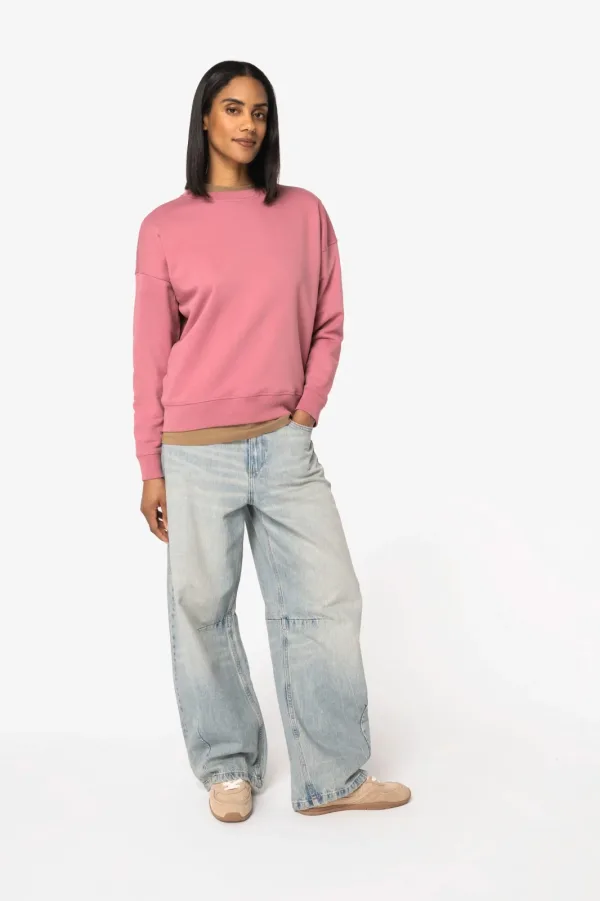 Sweat-shirt écoresponsable à col rond à épaules tombantes femme NS439 — photo de présentation