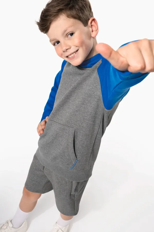 Sweat-shirt capuche bicolore enfant PA370 — photo de présentation