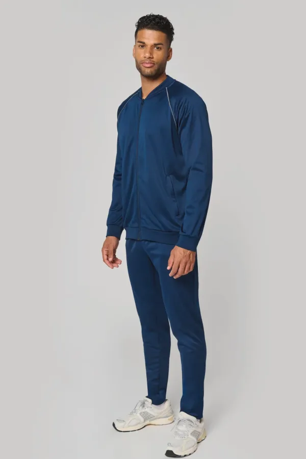 Veste de survêtement zippée avec liseré unisexe PA384 — photo de présentation