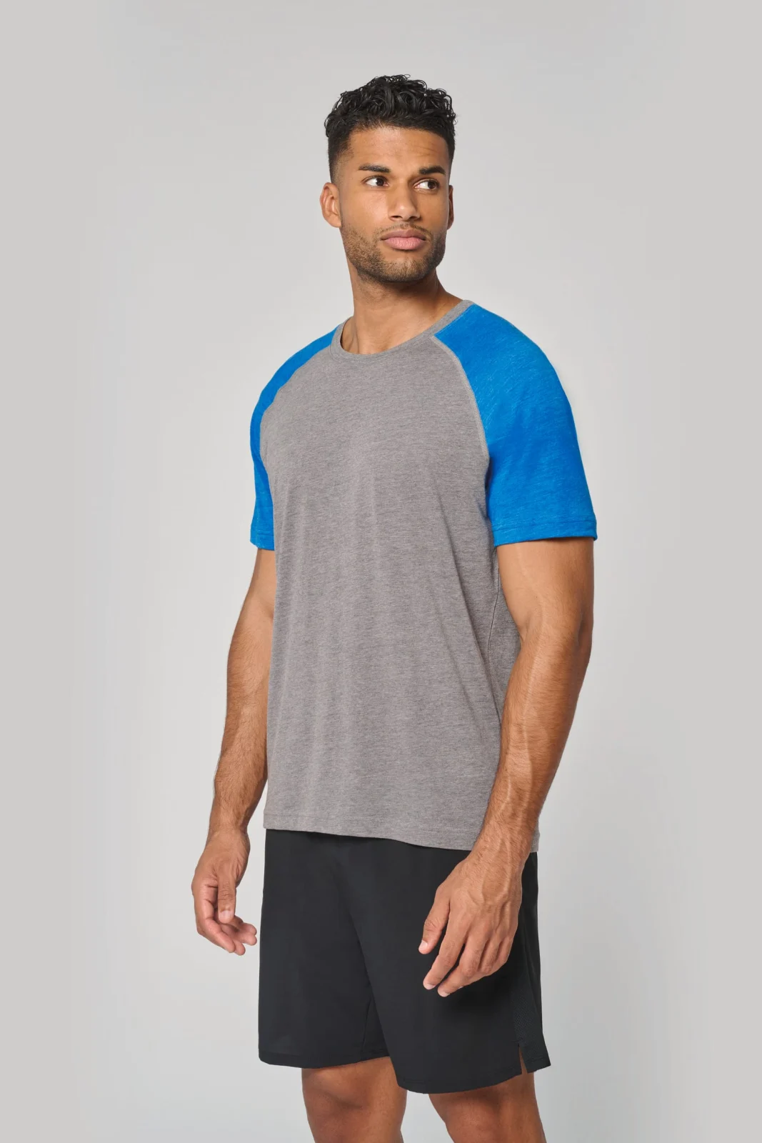T-shirt triblend bicolore sport manches courtes unisexe PA4010 — photo de présentation