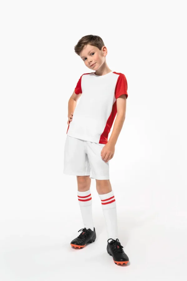 T-shirt de sport écoresponsable bicolore enfant PA4016 — photo de présentation