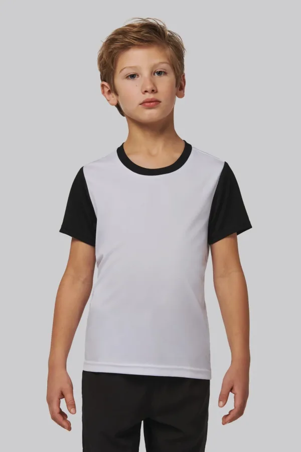 Maillot multisport manches courtes bicolore enfant PA4024 — photo de présentation