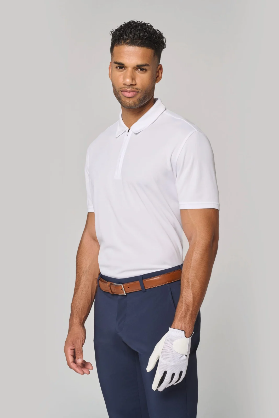 Polo de sport col 1/4 zip homme PA492 — photo de présentation