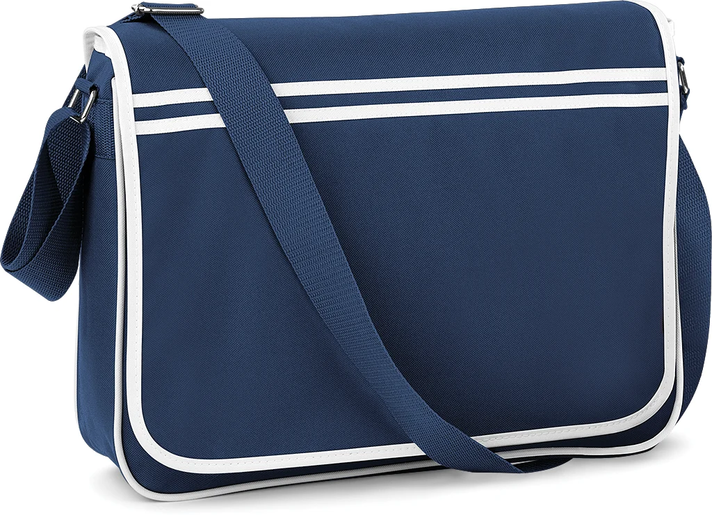 Sac messenger rétro BG71 — French Navy / White