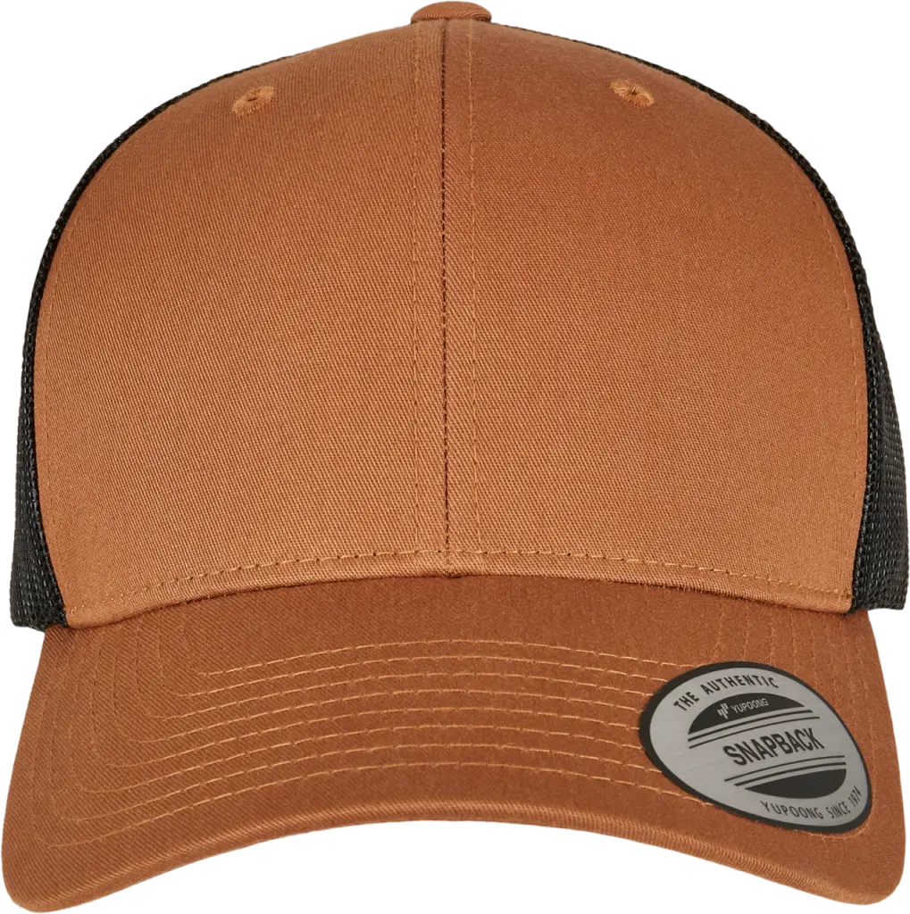 Casquette retro trucker bicolore FL6606T — Caramel / Black