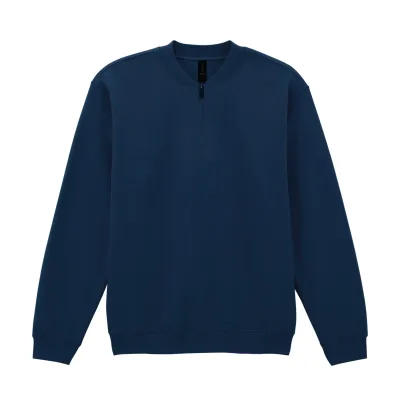 Sweat-shirt en molleton 1/4 zip GISF008 — Navy