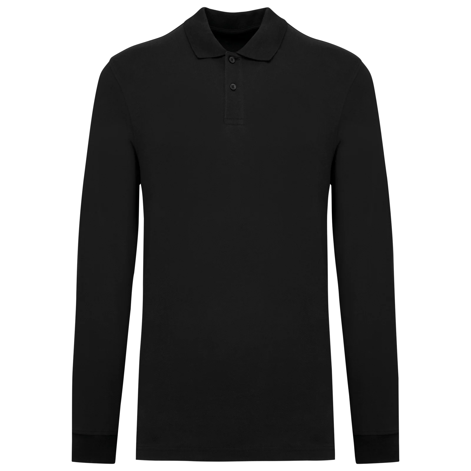 Polo piqué manches longues Bio180 homme K2027 — Black