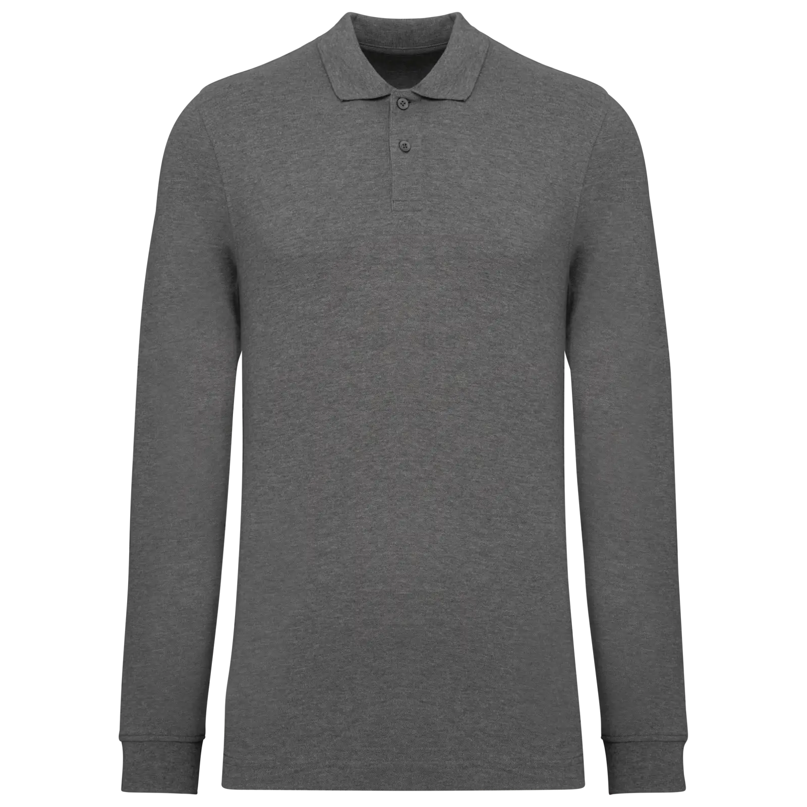 Polo piqué manches longues Bio180 homme K2027 — Grey Heather