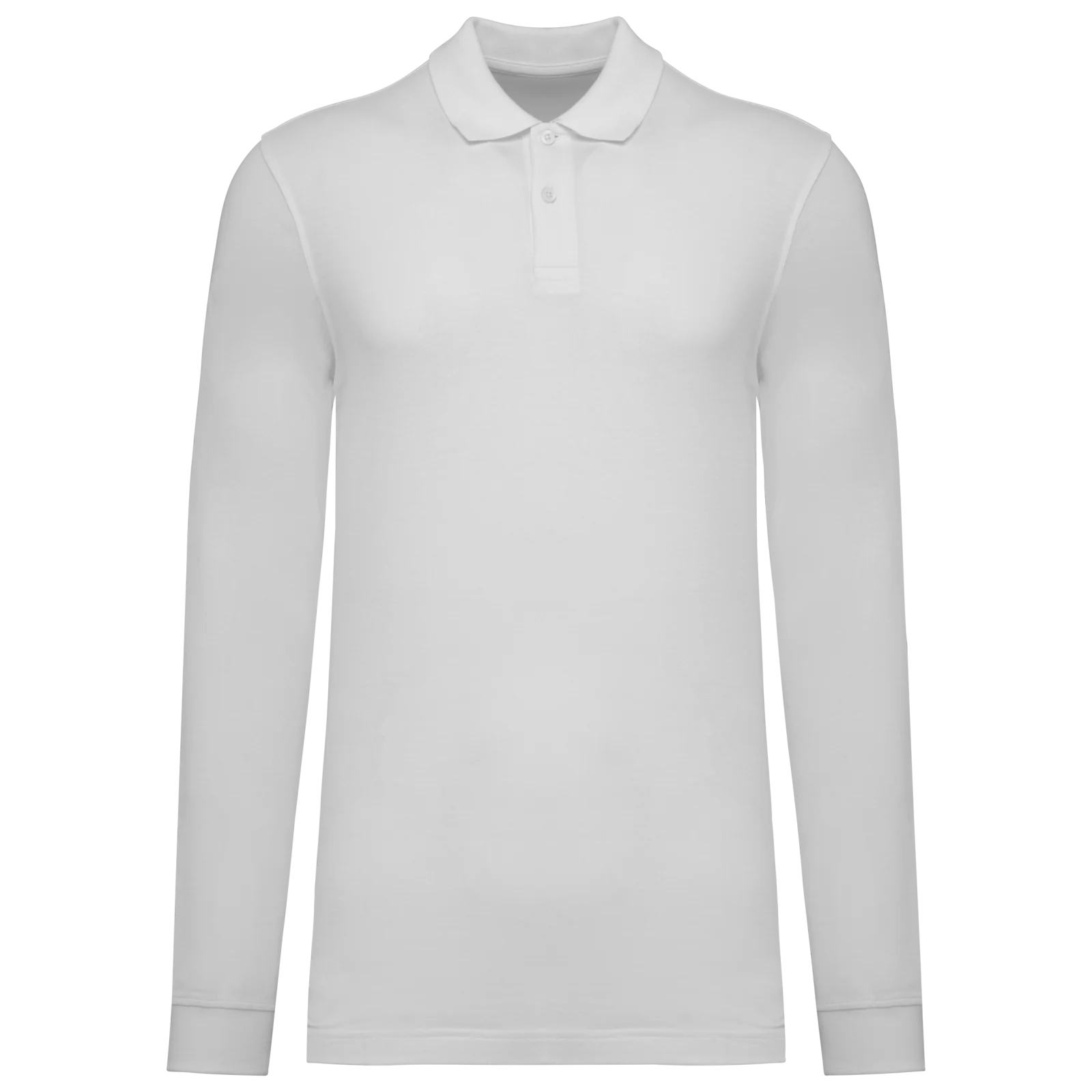 Polo piqué manches longues Bio180 homme K2027 — White