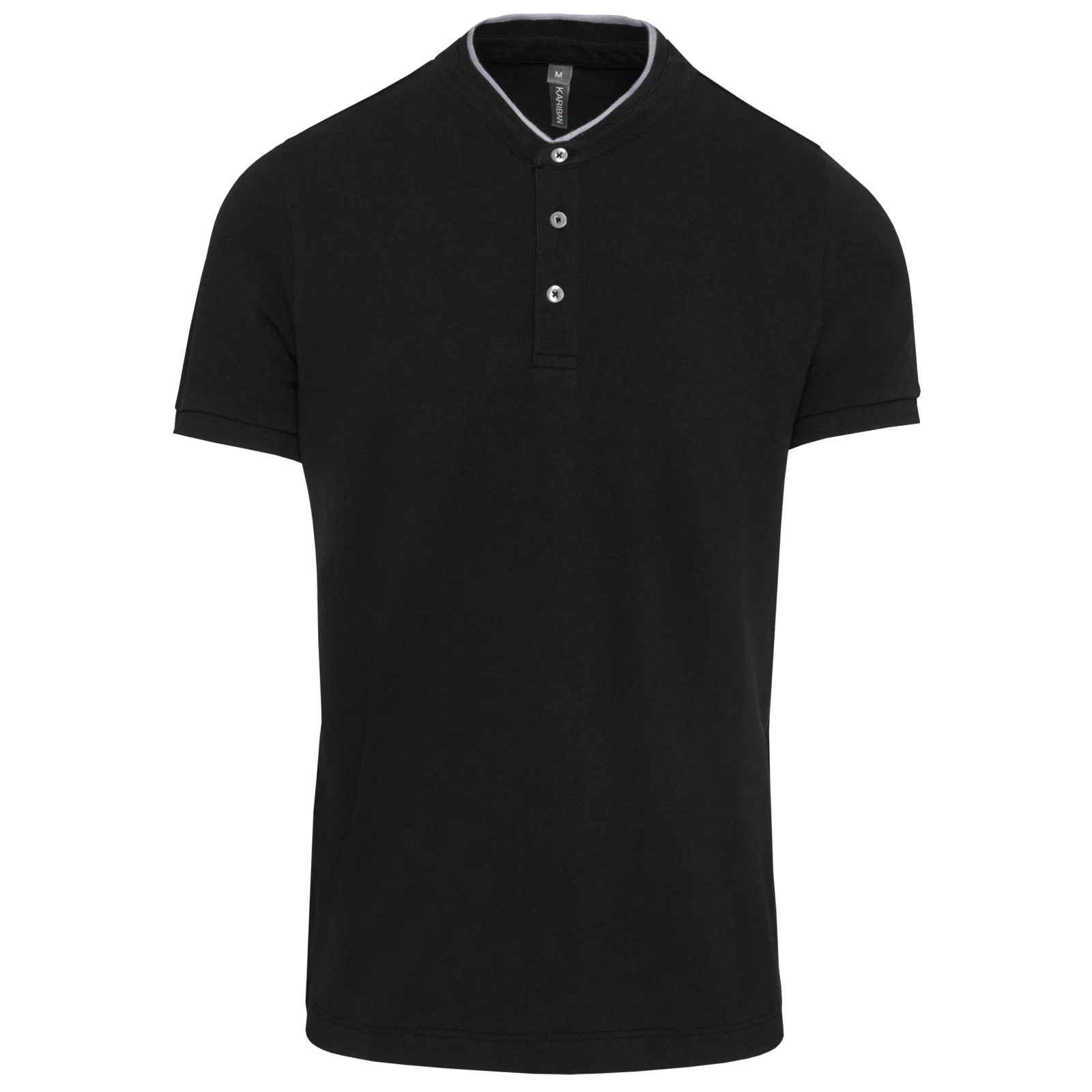 Polo col mao manches courtes homme K223 — Black / Oxford Grey